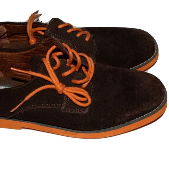 FLORSHEIM BOYS SHOES brown suede leather, orange sole size 4M - Picture 8 of 10